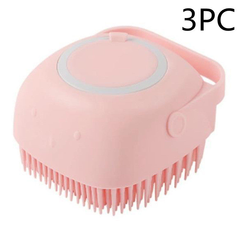 Silicone Dog & Cat Bath Brush – Grooming Gloves with Shampoo Dispenser for Easy Cleaning - Doggy Dreamland