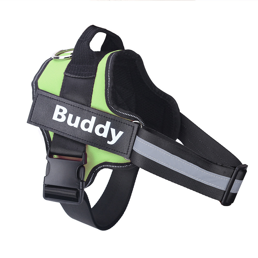 Custom Name Dog Harness – Adjustable, Reflective & No-Pull for Safer Walks - Doggy Dreamland