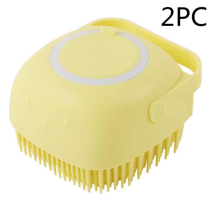 Silicone Dog & Cat Bath Brush – Grooming Gloves with Shampoo Dispenser for Easy Cleaning - Doggy Dreamland