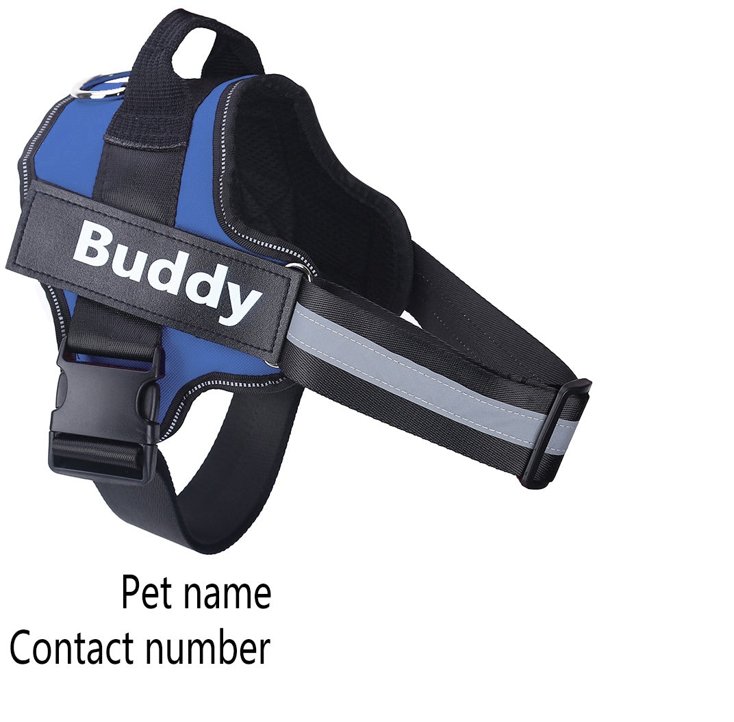 Custom Name Dog Harness – Adjustable, Reflective & No-Pull for Safer Walks - Doggy Dreamland
