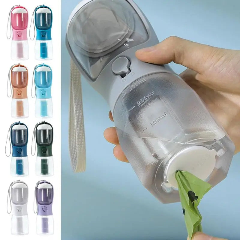 3-in-1 Portable Dog Water Bottle – Water, Snack & Waste Bag Holder in One Smart Design - Doggy Dreamland