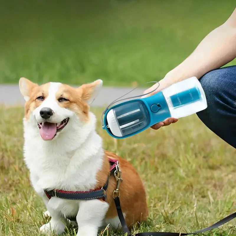 3-in-1 Portable Dog Water Bottle – Water, Snack & Waste Bag Holder in One Smart Design - Doggy Dreamland