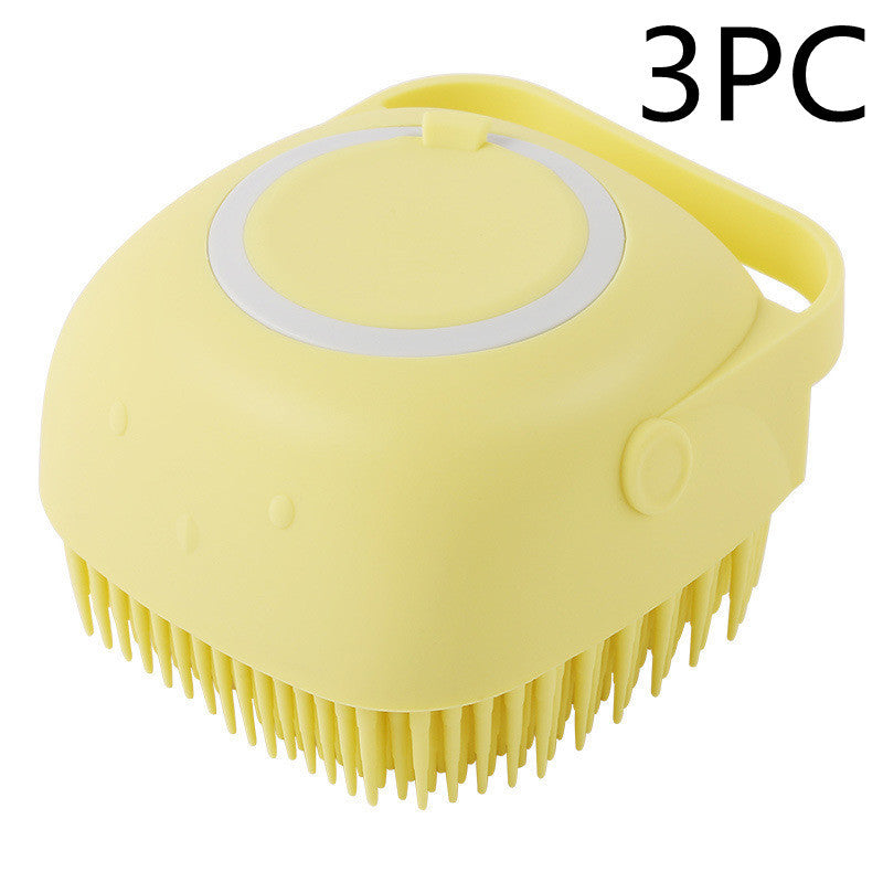 Silicone Dog & Cat Bath Brush – Grooming Gloves with Shampoo Dispenser for Easy Cleaning - Doggy Dreamland
