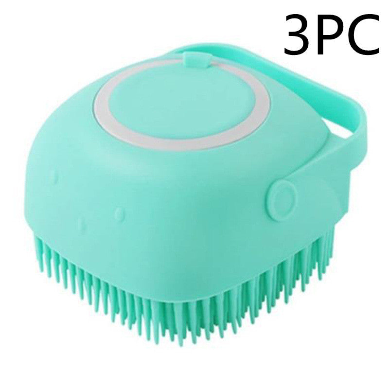 Silicone Dog & Cat Bath Brush – Grooming Gloves with Shampoo Dispenser for Easy Cleaning - Doggy Dreamland