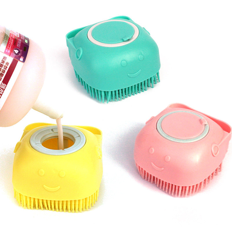 Silicone Dog & Cat Bath Brush – Grooming Gloves with Shampoo Dispenser for Easy Cleaning - Doggy Dreamland